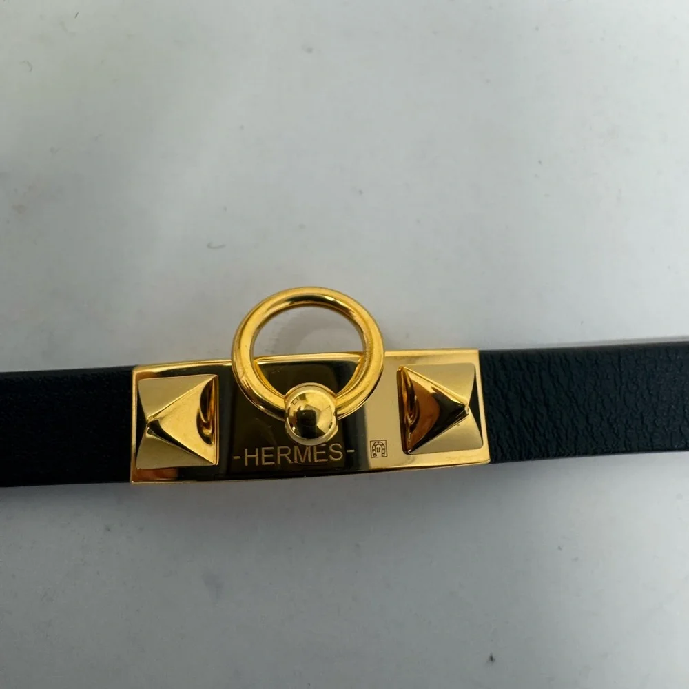 💯Authentic HERMES Rivale Mini Bracelet- deep black/blue - Picture 2 of 5